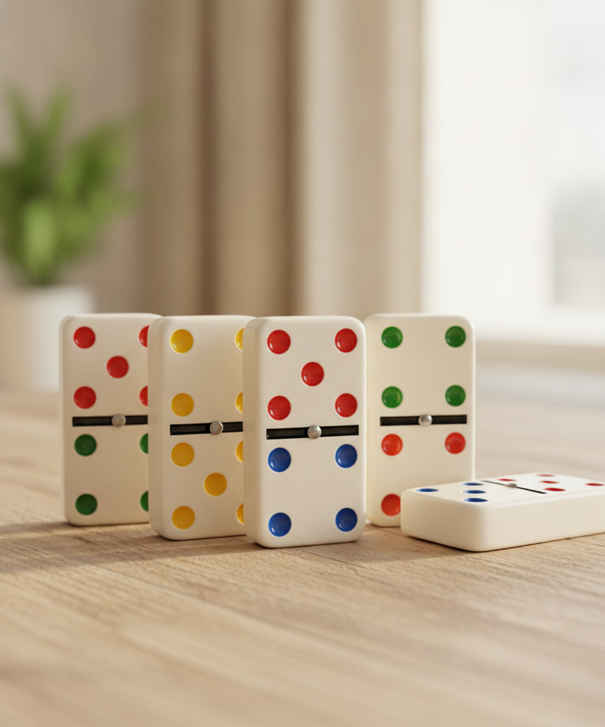 DOUBLE SIX COLOR DOT DOMINOES