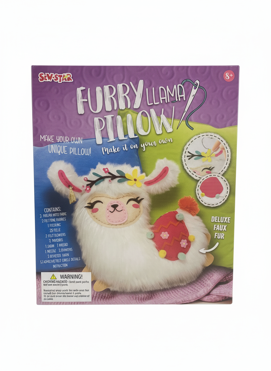 Furry Llama Pillow Deluxe Faux Fur