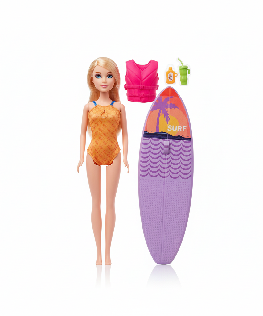 Anlily Collection Summer Time Doll with Surfboard