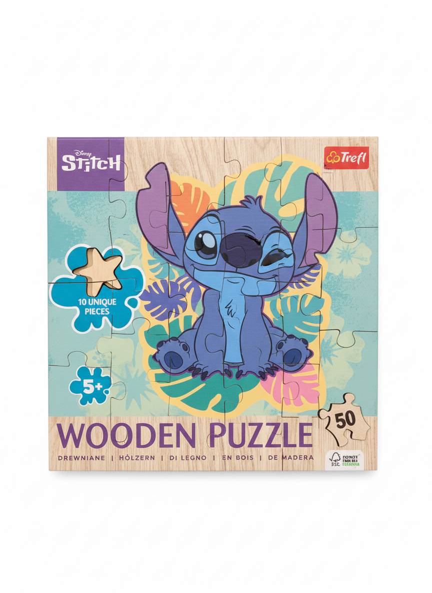 Wooden Puzzle 10 Unique Pieces Trefl Puzzle 50 PCS
