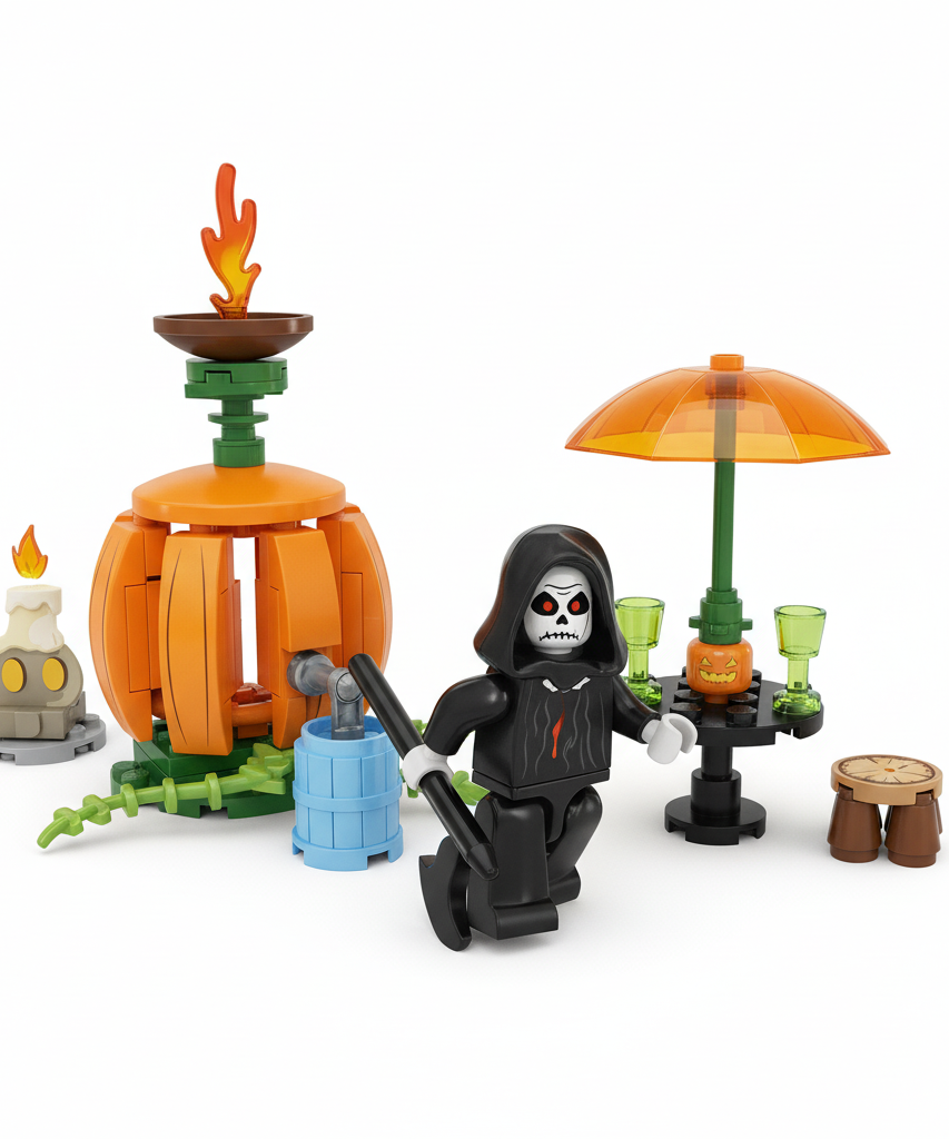 SEMBO BLOCK NIGHT MAGICAL Halloween Pumpkin Teahouse Building Set 605009