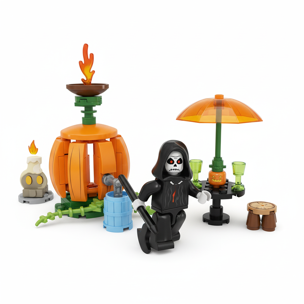 SEMBO BLOCK NIGHT MAGICAL Halloween Pumpkin Teahouse Building Set 605009