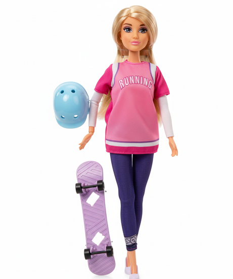 Anlily Collection Skateboard Girl Vocation Sports Doll