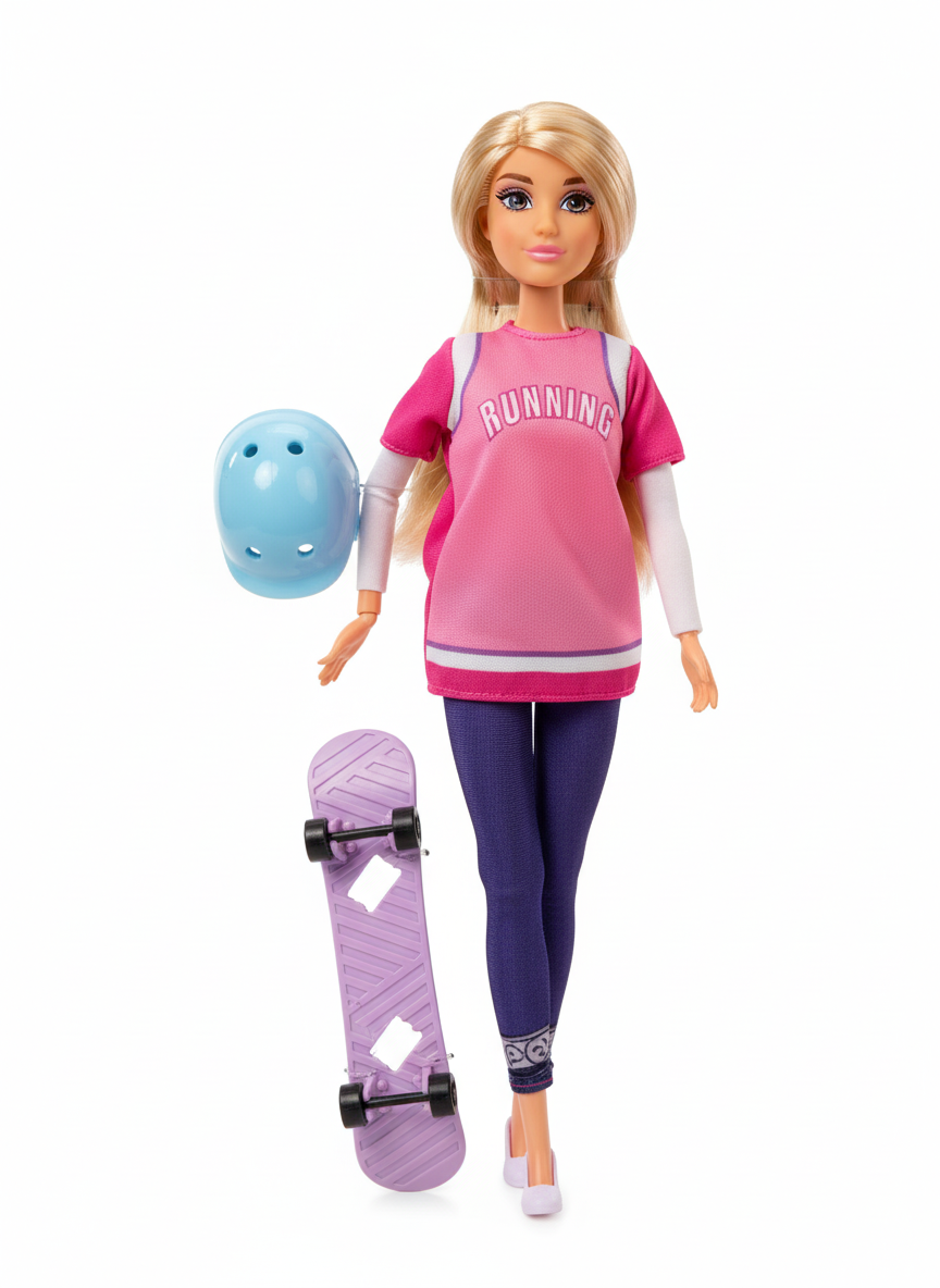 Anlily Collection Skateboard Girl Vocation Sports Doll