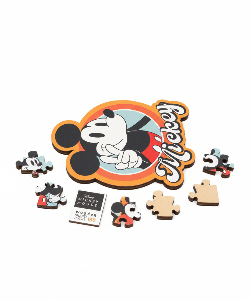 Disney Mickey Mouse Wood Craft Origin Shaped Wooden Puzzle - 160 Pieces