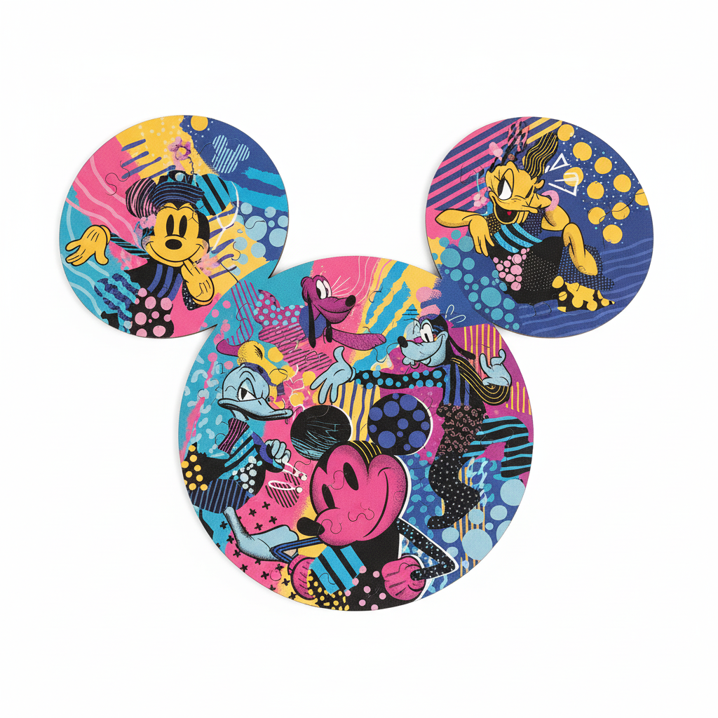 Disney Mickey Mouse Trefl Wood Craft ORIGIN Wooden Shaped Puzzle 500+5
