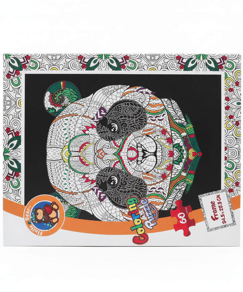 Fluffy Bear. Coloring Puzzle - Panda (60 Pieces)