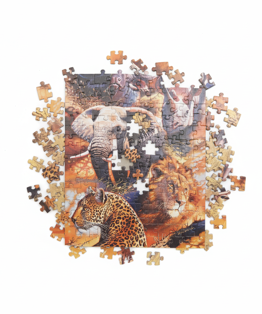 Daphne Butler Wildlife Art Jigsaw Puzzle - The Big Five (1000 Pieces)