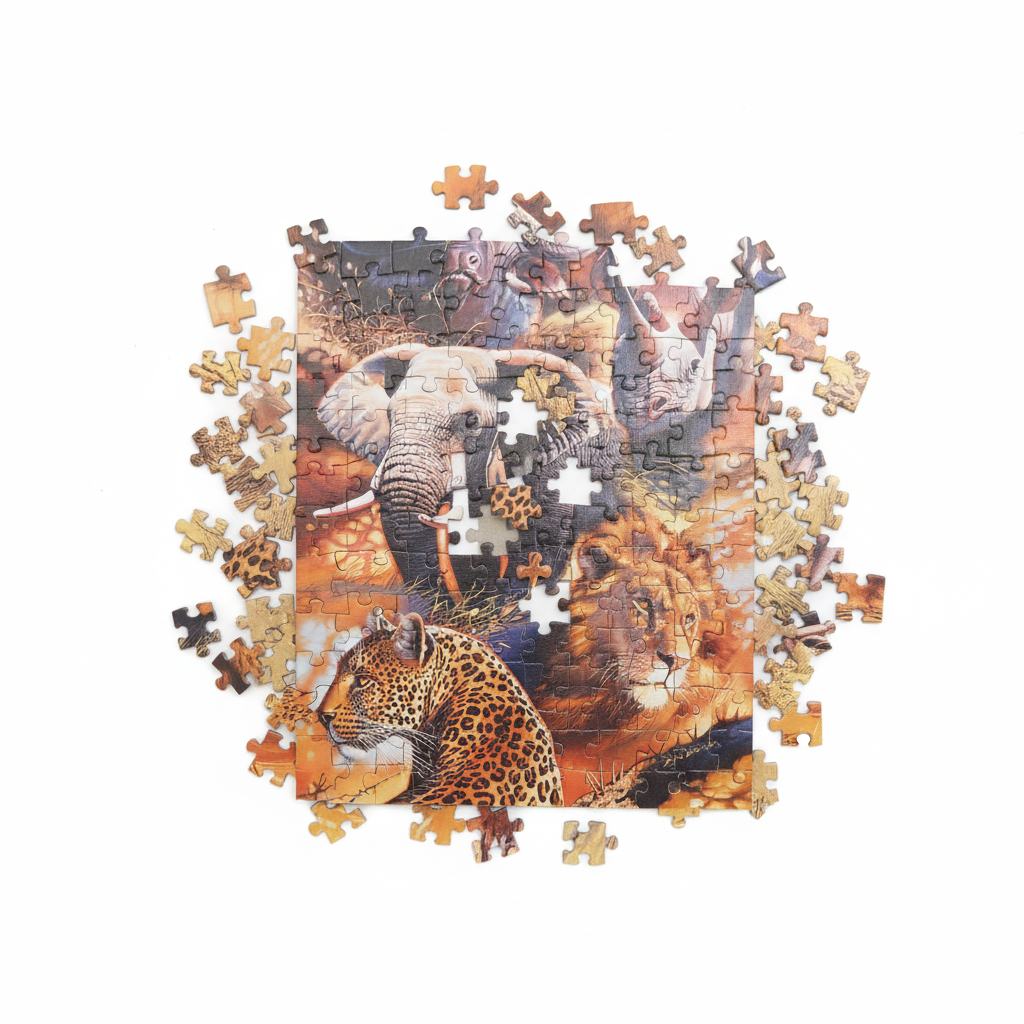 Daphne Butler Wildlife Art Jigsaw Puzzle - The Big Five (1000 Pieces)