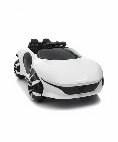 Sleek White Kids' Electric Ride-On Sports Car
