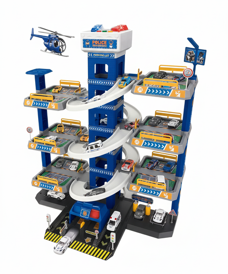 Police Parking Lot City Shittle Assembled Rail Car Series