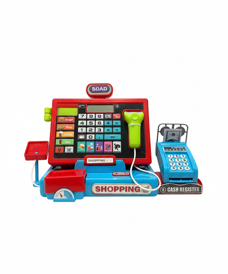 Shopping With Electronic Function Tablet & Cash Register Station