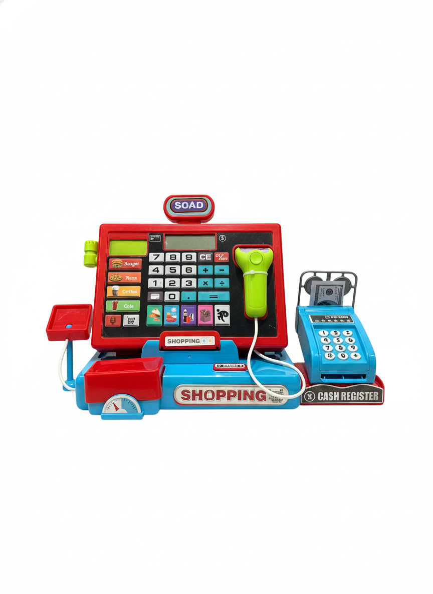Shopping With Electronic Function Tablet & Cash Register Station