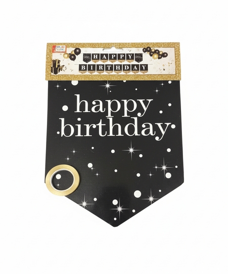 Happy Birthday Black Sign