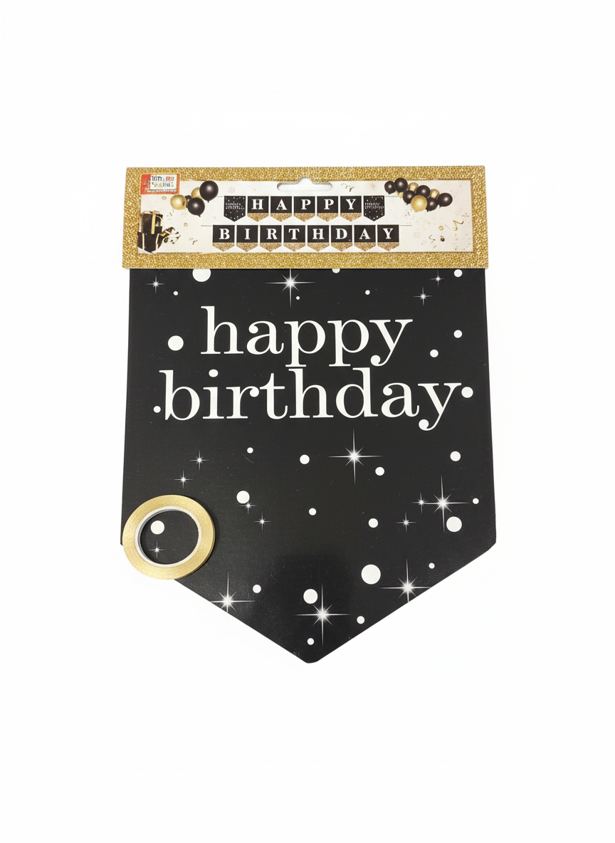 Happy Birthday Black Sign