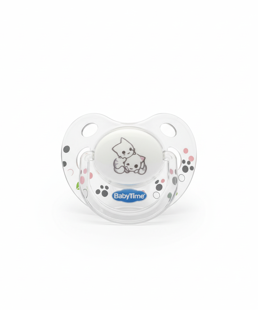 BabyTime Orthodontical Transparent Patterned Soother