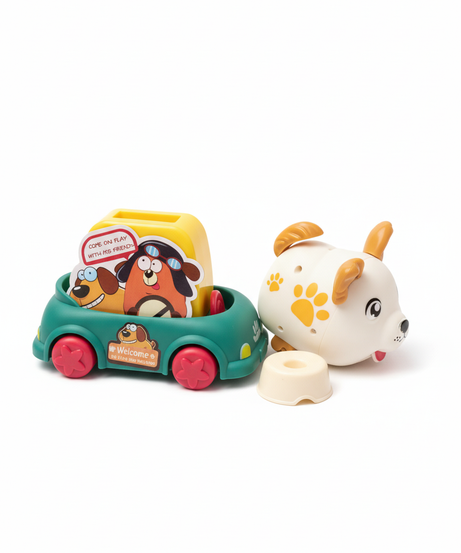 Doggy House Sound Activation Toy Fun Station Wagon Set Delicious Snacks