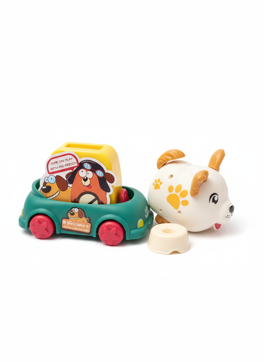 Doggy House Sound Activation Toy Fun Station Wagon Set Delicious Snacks