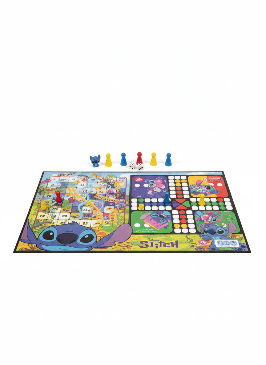 Disney Stitch Snakes And Ladders Board Game