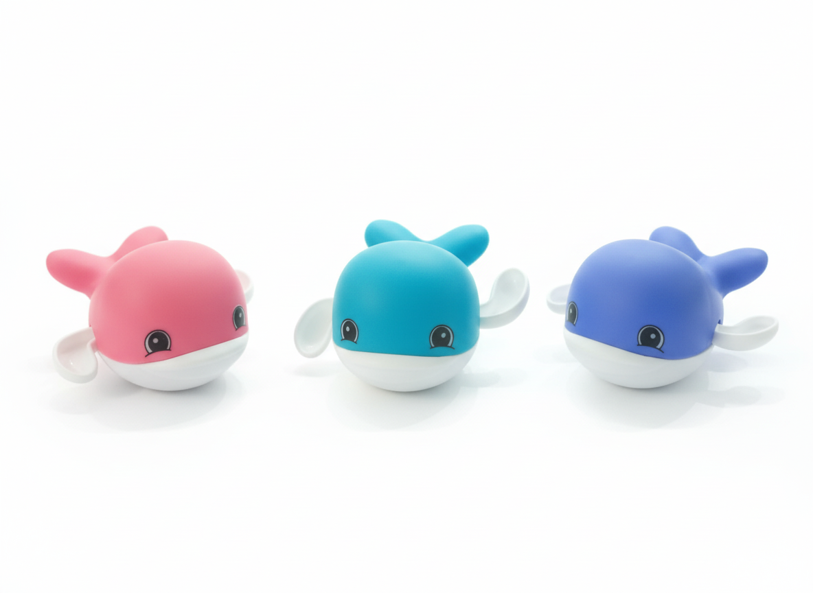 Cute Red Whale Bath Toy