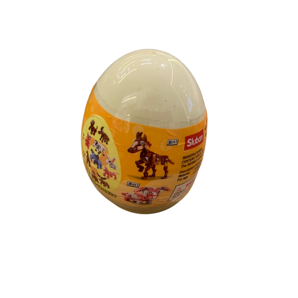 Sluban 6-in-1 Transformable Animal Building Blocks Mystery Egg (One of 12 Collectible Sets)