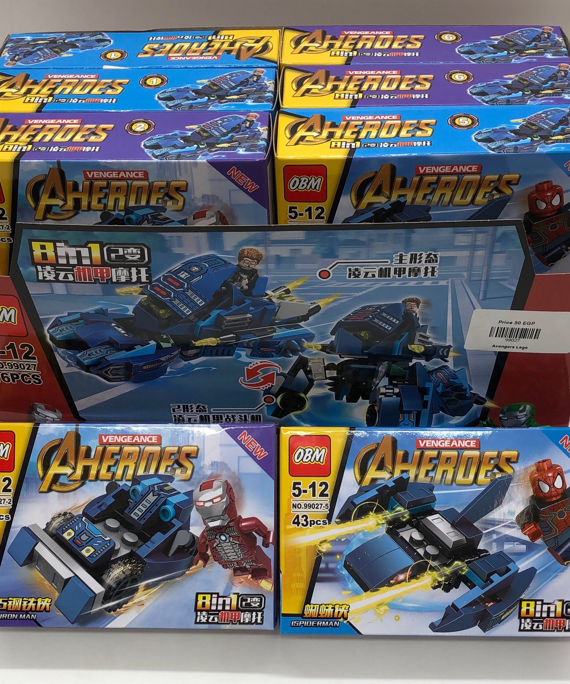 OBM Vengeance AHeroes 8-in-1 Mini-Figure Building Block Collection