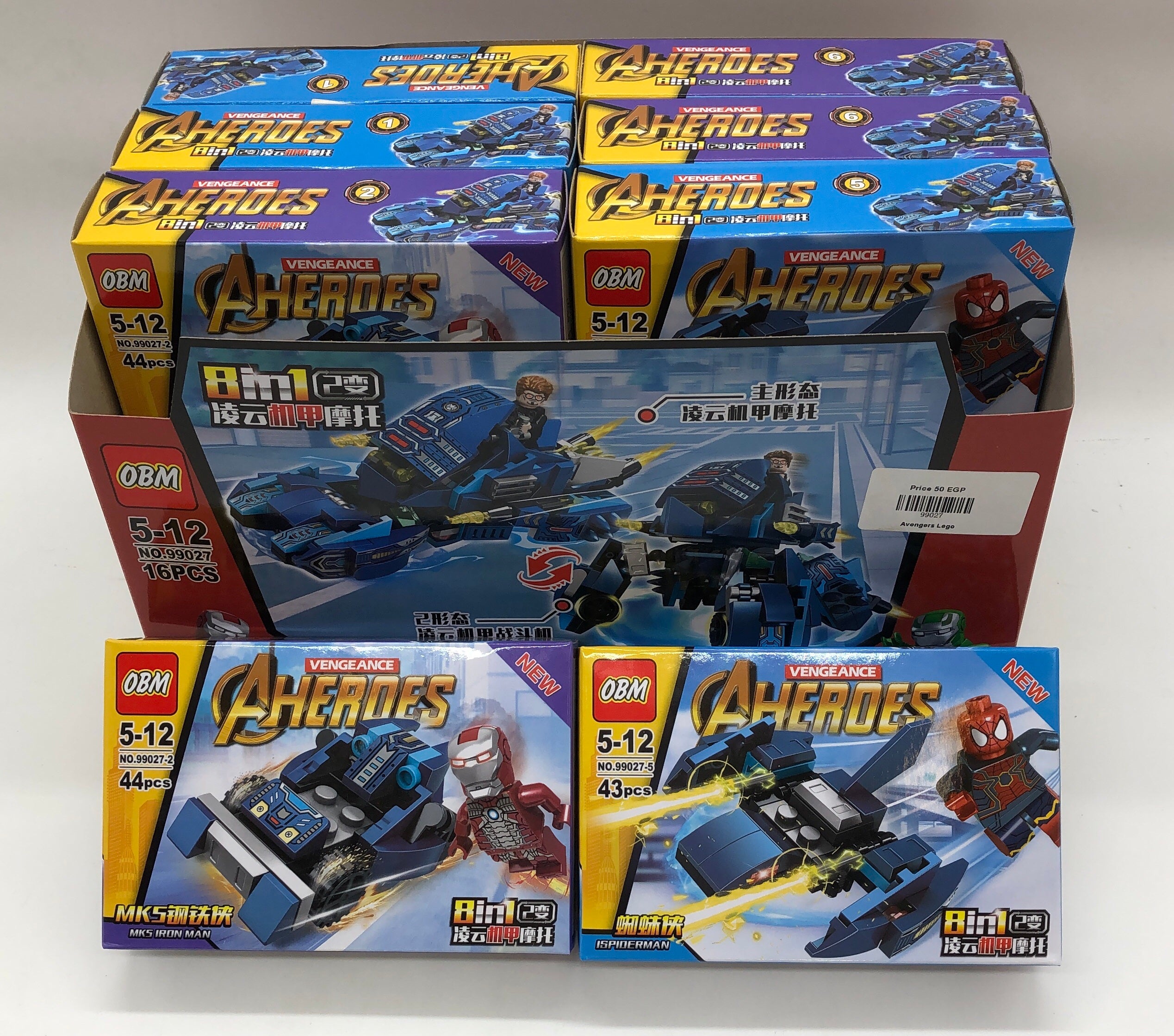 OBM Vengeance AHeroes 8-in-1 Mini-Figure Building Block Collection