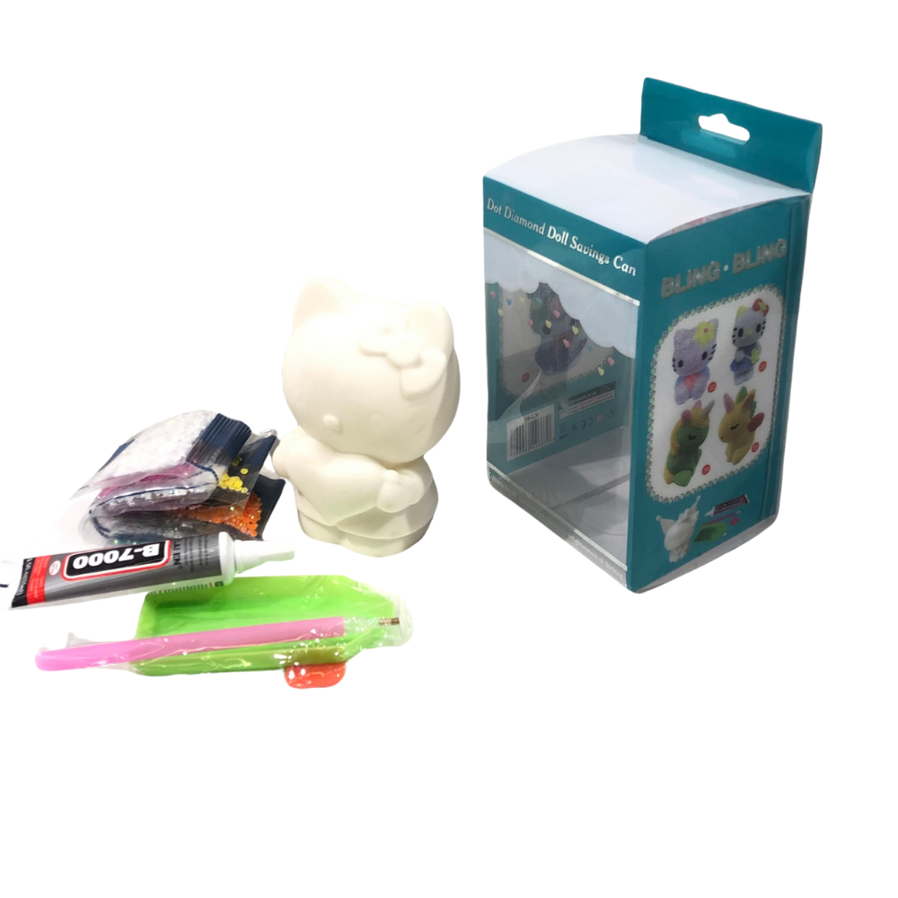 Dot Diamond Doll Savings Can