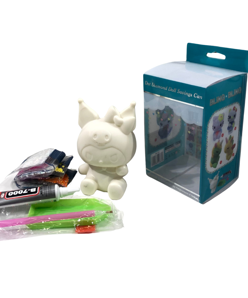 Dot Diamond Doll Savings Can