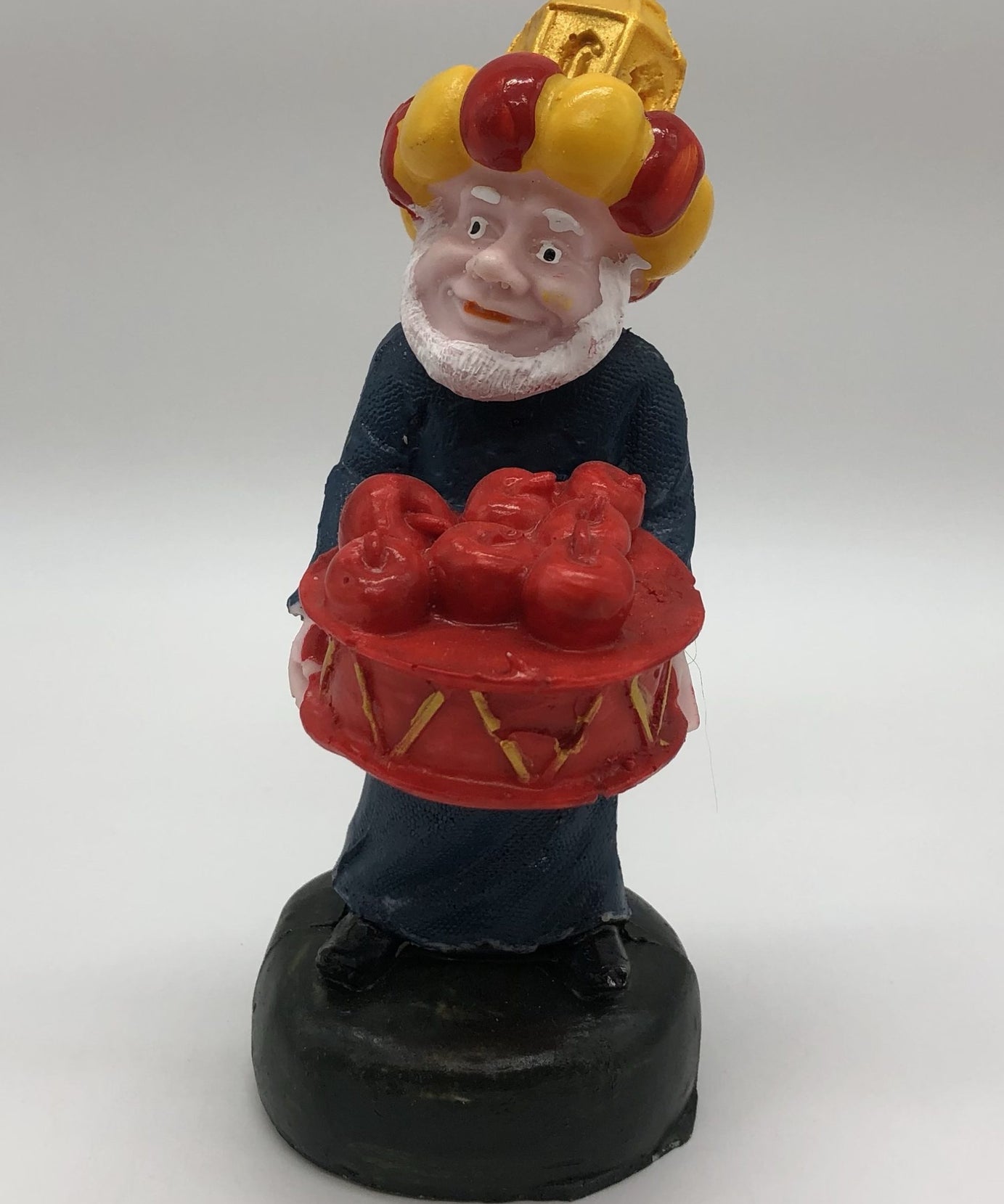 Festive Wise Man Figurine with Drum of Apples