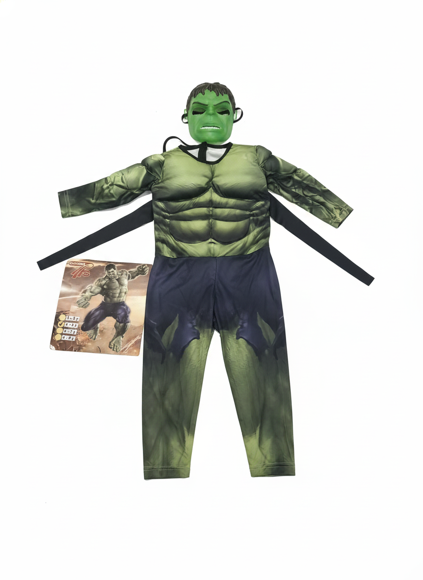 Hulk Muscle Chest Superhero Costume with Mask