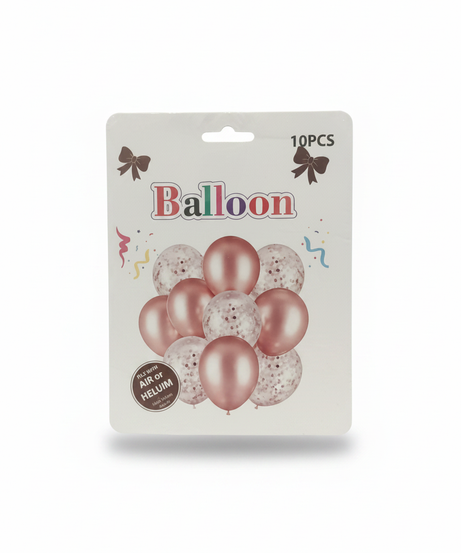 Rose Gold & Confetti Party Balloons Set