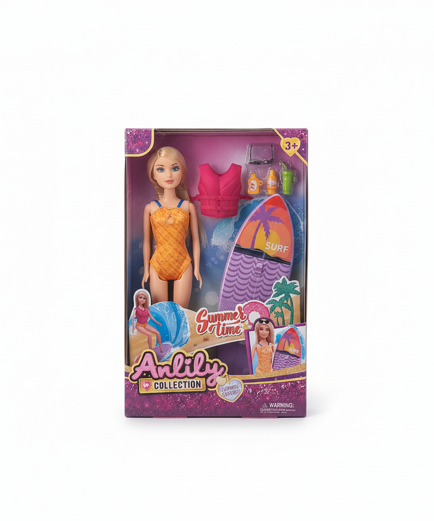 Anlily Collection Summer Time Doll with Surfboard