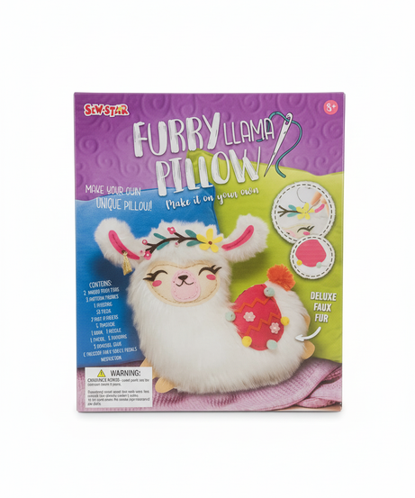 Furry Llama Pillow Deluxe Faux Fur