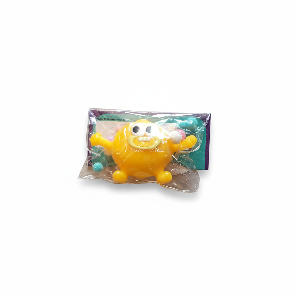 Smiling Yellow Pom-Pom Critter Toy