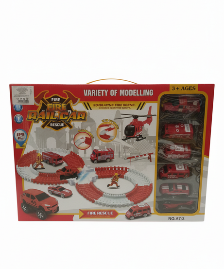 Fire Rail Car Rescue Track Variety of Modelling 119 PCS