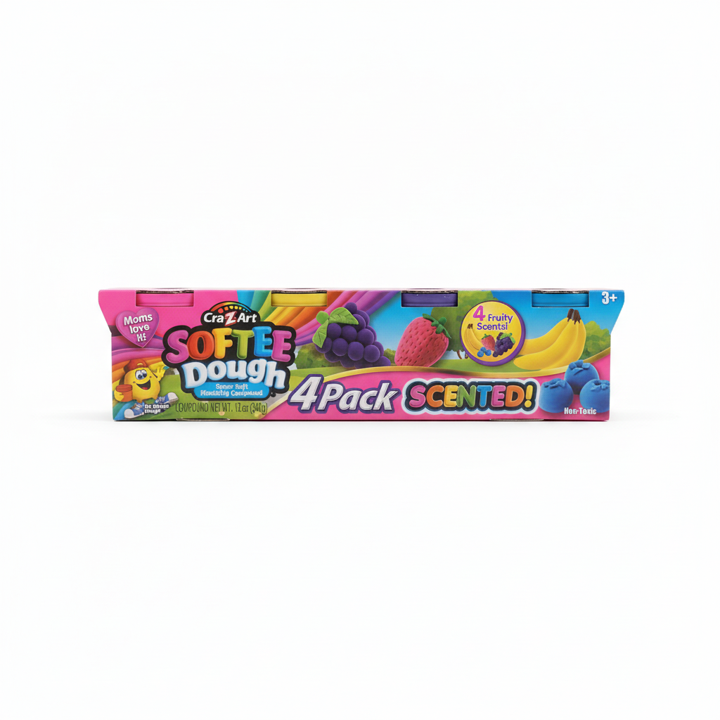 Cra-Z-Art Softee Dough Super Soft Modeling Compound 4 Pack Scented!