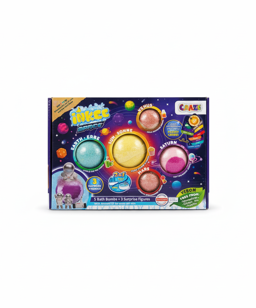 CRAZE iNKEE SPACE 5 Bath Bombs & 3 Surprise Figures Set