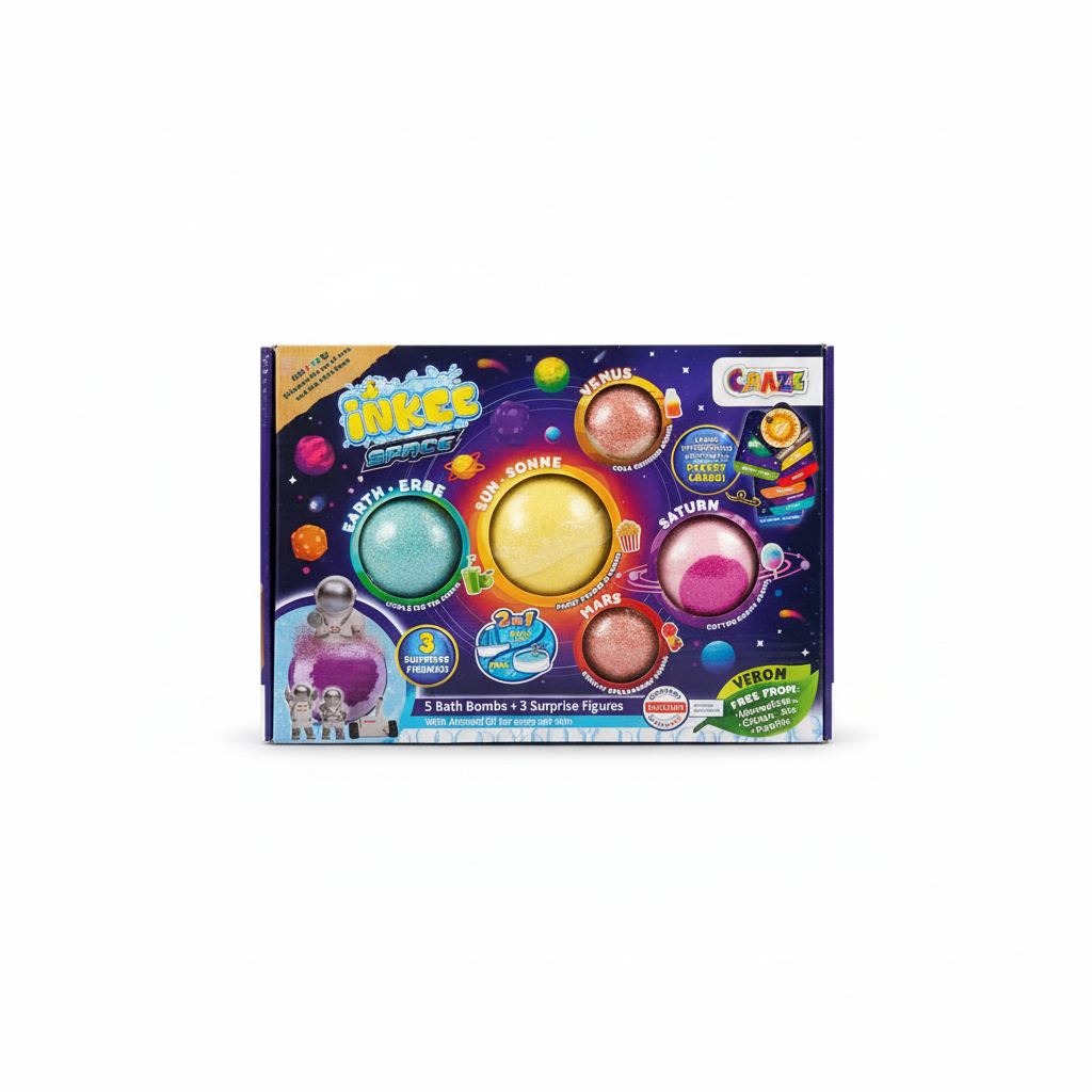 CRAZE iNKEE SPACE 5 Bath Bombs & 3 Surprise Figures Set