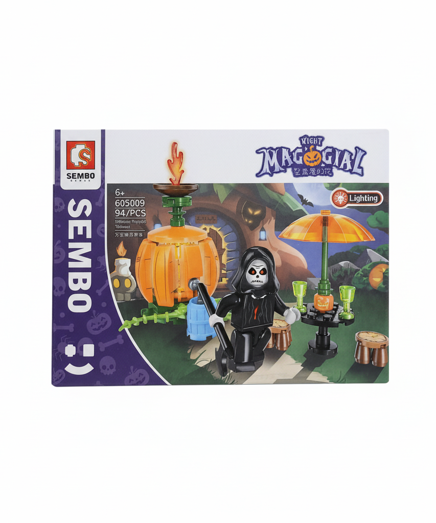 SEMBO BLOCK NIGHT MAGICAL Halloween Pumpkin Teahouse Building Set 605009