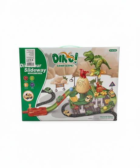 Dinosaur Slide Way Discover World Alloy Pulley Rail Car 54 PCS