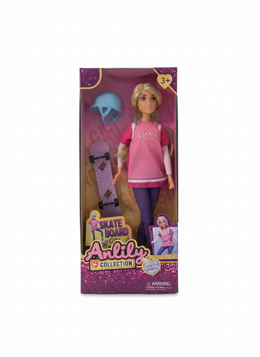 Anlily Collection Skateboard Girl Vocation Sports Doll