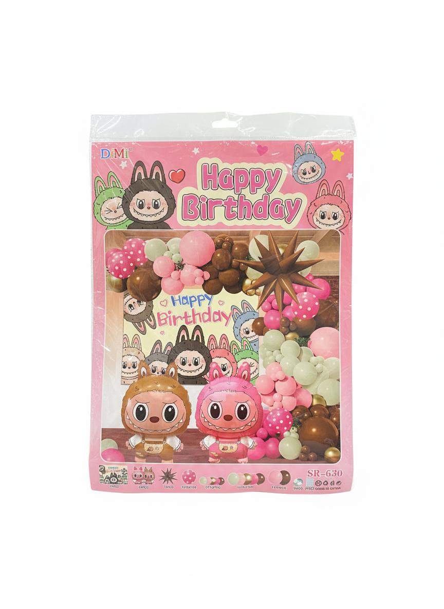 DiMi Happy Birthday Bunny Character Balloon Decor Kit