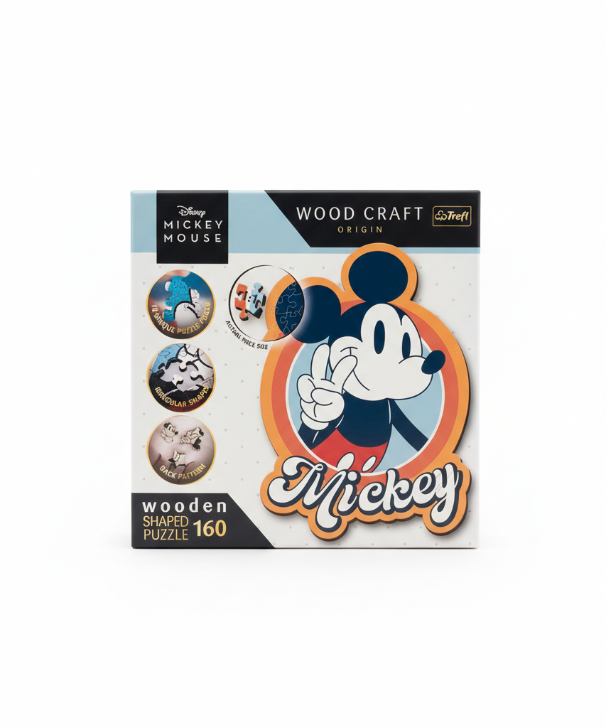 Disney Mickey Mouse Wood Craft Origin Shaped Wooden Puzzle - 160 Pieces
