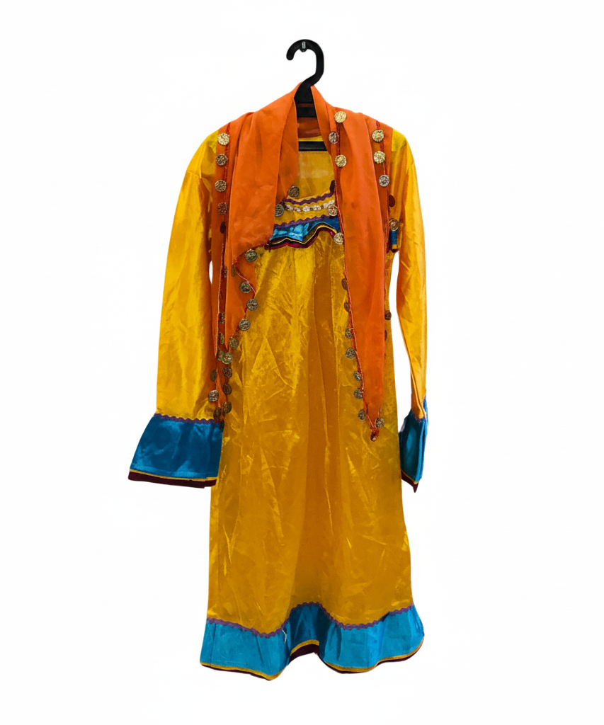 Vibrant Yellow & Orange Cultural Kids' Dress Costume