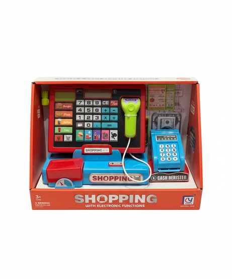 Shopping With Electronic Function Tablet & Cash Register Station