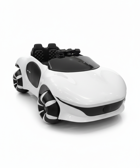 Sleek White Kids' Electric Ride-On Sports Car