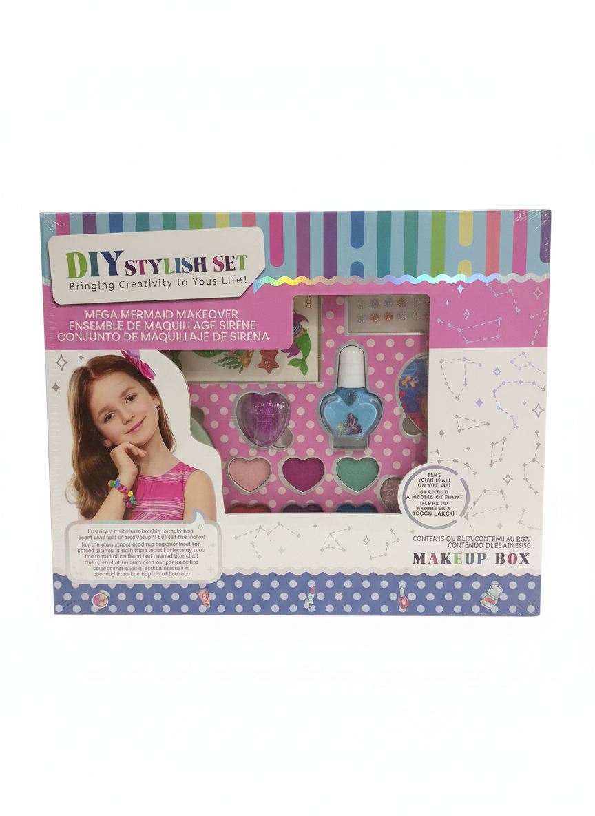 Diy Stylish Set Makeup Box (Blue)