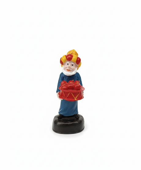 Festive Wise Man Figurine with Drum of Apples