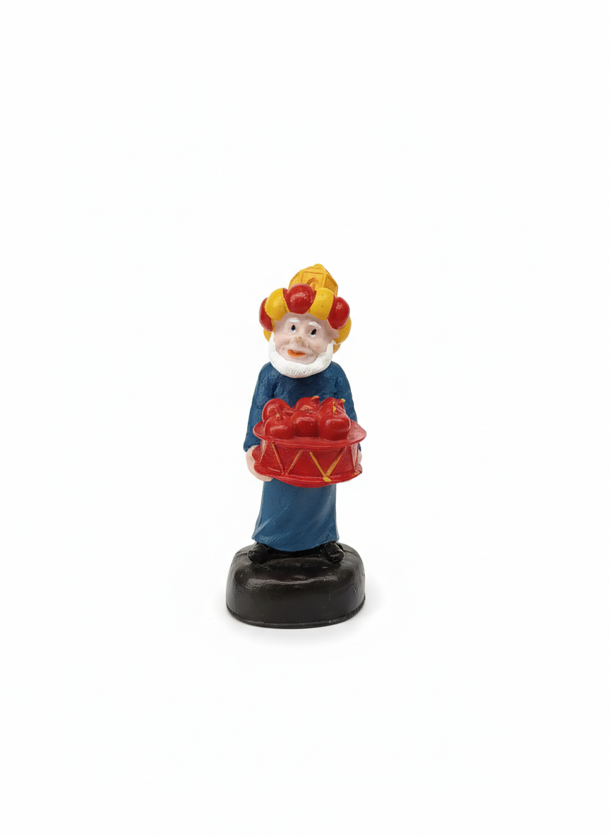 Festive Wise Man Figurine with Drum of Apples